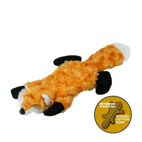 Stuffless Fox Squeaker Dog Toy 16"