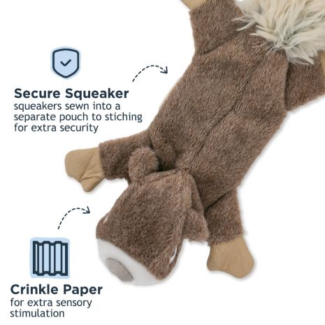 Stuffless Squirrel Squeaker Dog Toy 16"