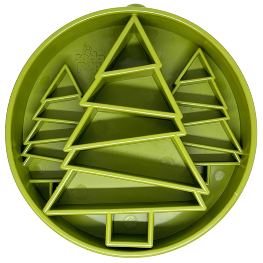 Pine Tree Design Bowl Enrichment Slow Feeder