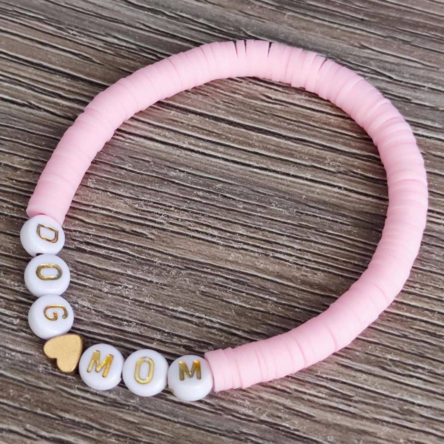 Handmade Dog Mom Bead Bracelet