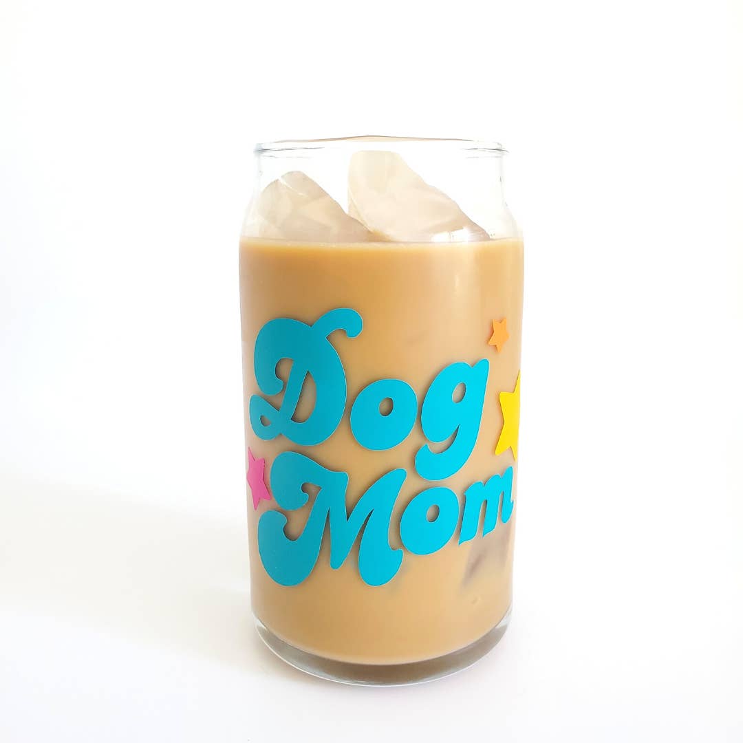 Dog Mom 16 oz. Libbey Beer Can Glass