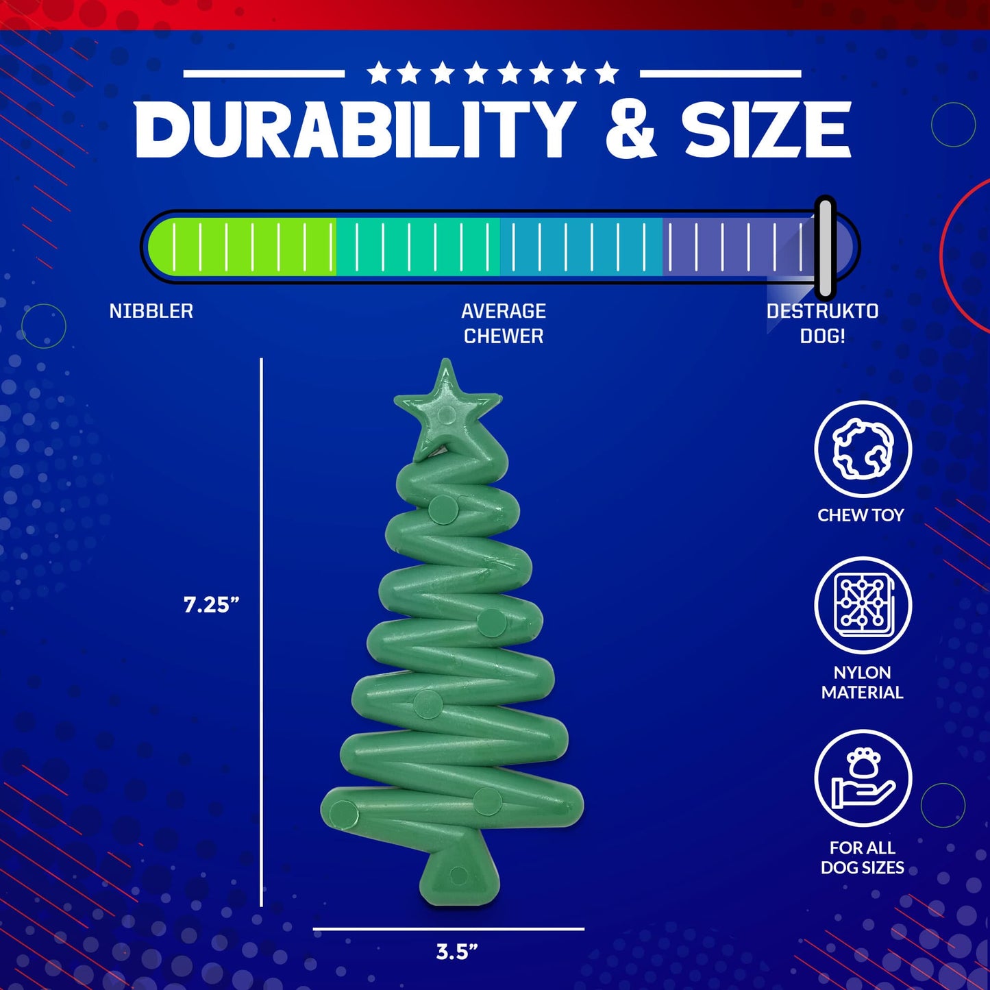 Ultra-Durable Nylon Christmas Tree Chew Toy