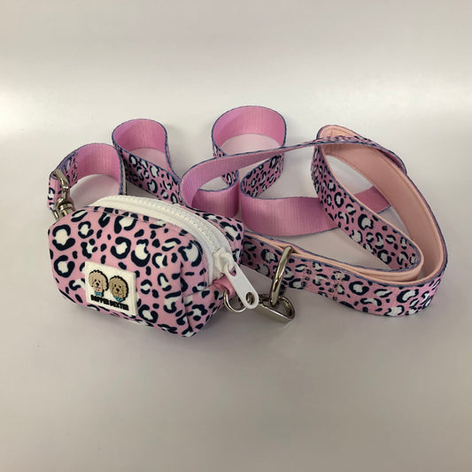 Pink Leopard Leash Bag