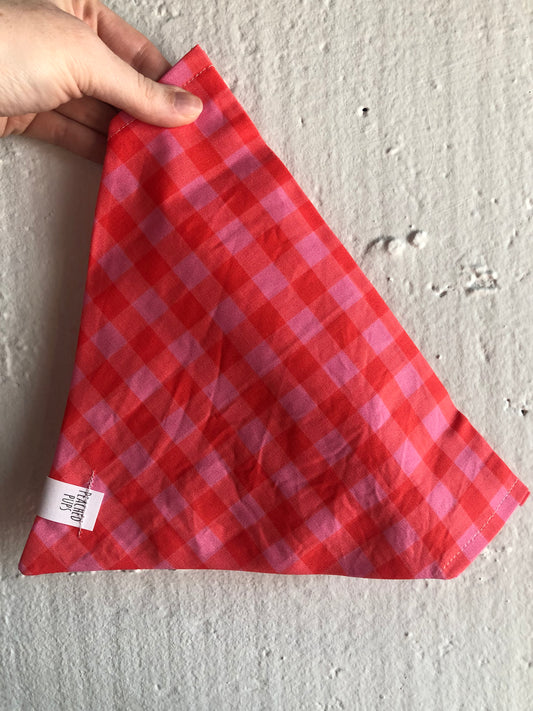 Pink Plaid Dog Bandana