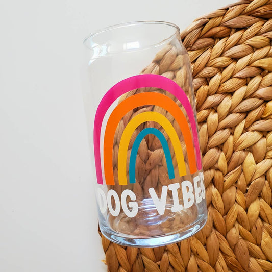 Dog Vibes 16 oz. Libbey Beer Can Glass