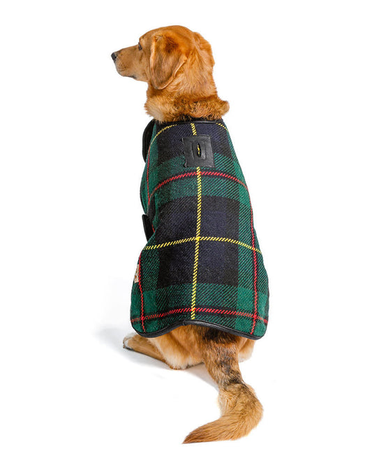 Navy Tartan Plaid Coat