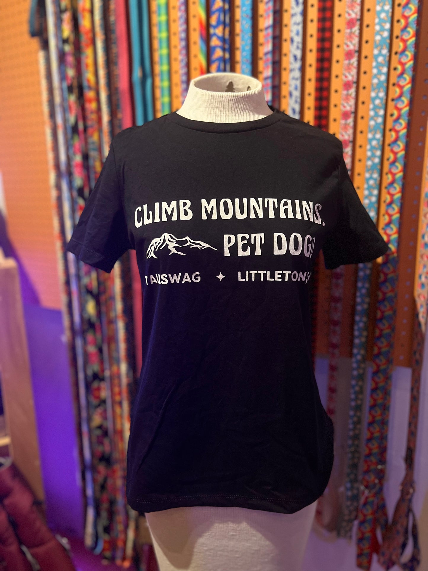 “Climb Mountains. Pet Dogs.” Women’s T-Shirt